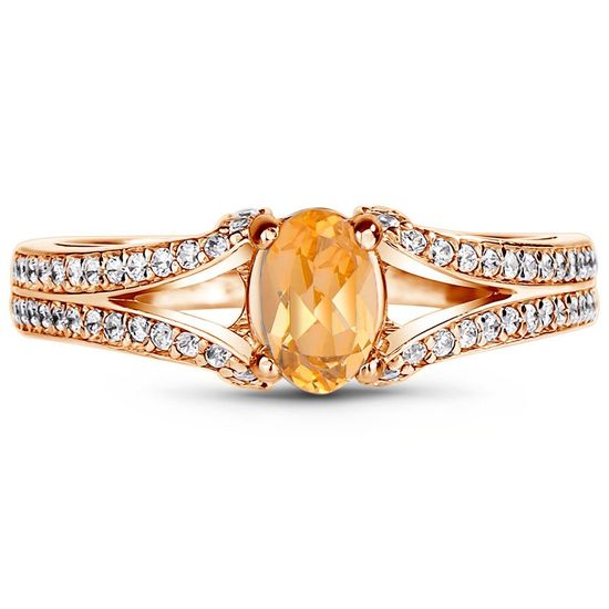Gold ring with natural citrine ПДКз50Ц, 16, 2.98