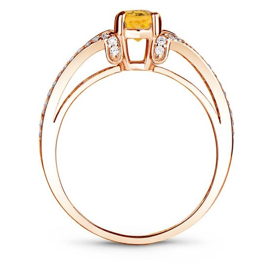 Gold ring with natural citrine ПДКз50Ц, 2.98