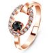 Red gold ring with black cubic zirconia FKz073CH, 2.97