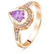 Gold ring with natural amethyst ПДКз128АМ, 2.74