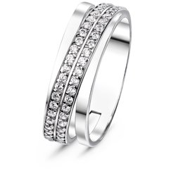 White gold ring with cubic zirconia FKz002B, 3.81