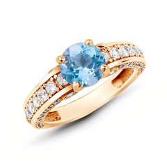 Gold ring with natural topaz БКз101Т, 4.07