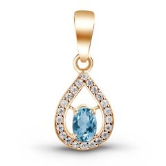Gold pendant with natural topaz PDz69T, 1.52