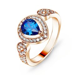 Gold ring with sapphire nano ПДКз83НС, 15, 4.15