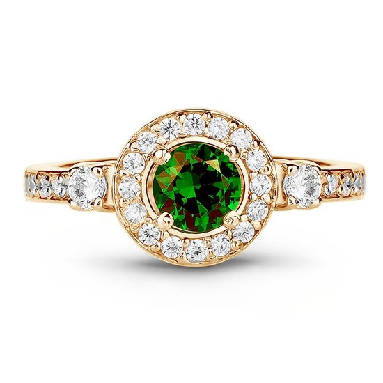 Gold ring with emerald nano K68NE, 2.1