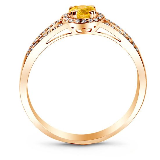 Золотое кольцо с натуральным цитрином ПДКз73Ц, 2.05
