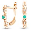 Earrings made of gold with natural emerald Сз2121И