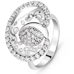 White gold ring with cubic zirconia FKBz090, 5.92