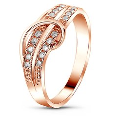 Red gold ring with cubic zirconia FKz129, 2.64