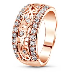 Red gold ring with cubic zirconia FKz240, 5.61