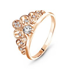 Gold ring with cubic zirkonia СКз6021, 2.57