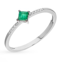 Gold ring with emerald and diamonds ИК5508Б, 1.47