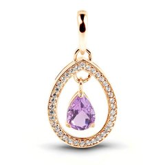 Gold pendant with natural amethyst PDz82AM, 2.13