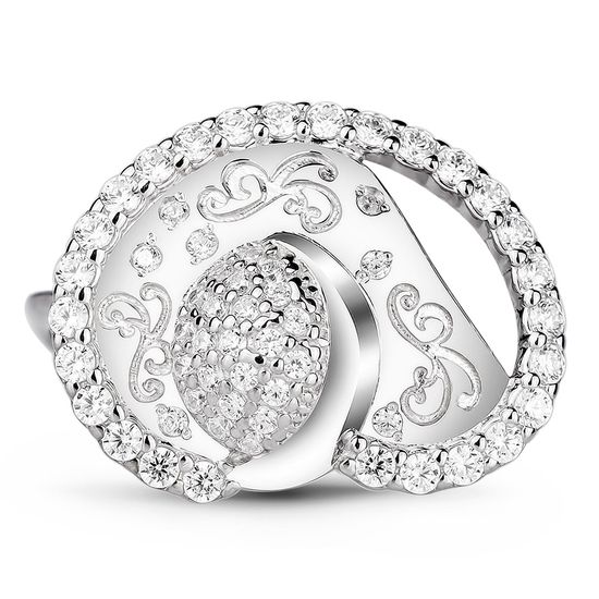 White gold ring with cubic zirconia FKBz090, 5.92
