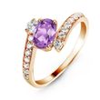 Gold ring with natural amethyst ПДКз87АМ