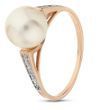 Gold ring with pearls and cubic zirkonia ЖК2022