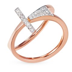 Золотое кольцо с бриллиантом БК9517, 3.8
