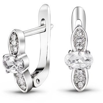Серьги из белого золота с фианитами ФБСз248, 2.30