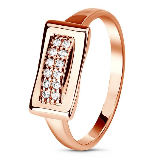 Red gold ring with cubic zirconia FKz152, 2.87