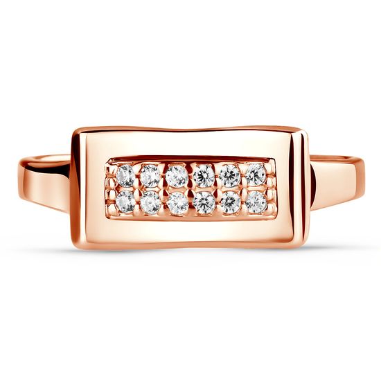 Red gold ring with cubic zirconia FKz152, 2.87