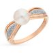 Gold ring with pearls and cubic zirkonia ЖК2017, 15.5, 3.29