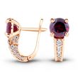 Gold earrings with natural garnet БСз102Г