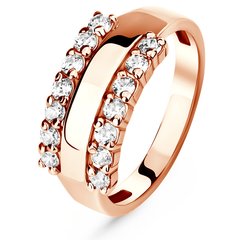 Red gold ring with cubic zirconia FKz017, 3.91