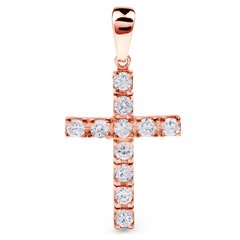 Cross of gold with cubic zirconia KRz269, 2.52