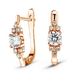 Gold earrings with cubic zirkonia ССз2257