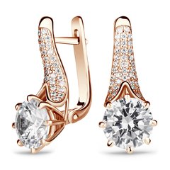 Gold earrings with cubic zirkonia S53F, 5.41