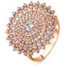 Gold ring with cubic zirkonia ФКз367, 6