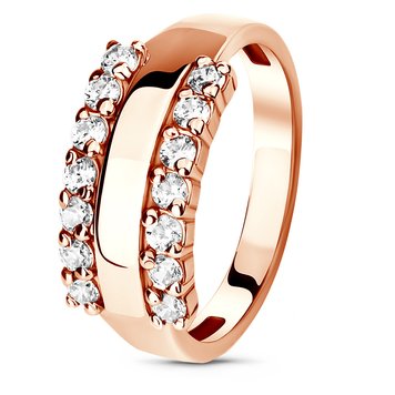 Red gold ring with cubic zirconia FKz017, 3.91