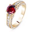 Ring made of gold with natural garnet БКз101Г