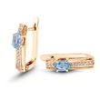 Gold earrings with natural topaz ПДСз81Т