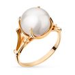 Gold ring with pearls and cubic zirkonia ЖК2006