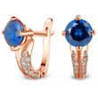 Gold earrings with sapphire nano БСз103НС