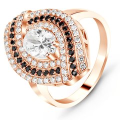 Red gold ring with white cubic zirconia FKz001CB, 5.4