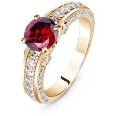 Ring made of gold with natural garnet БКз101Г, 15, 4.07