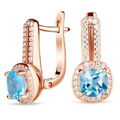 Gold earrings with topaz S71T, 4.31