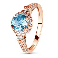 Gold ring with natural topaz ПДКз56Т, 2.99