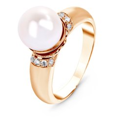Gold ring with pearls Кз1190ЖБ, 16.5, 5.64