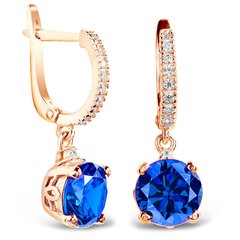 Gold earrings with sapphire nano S25NS, 4.6