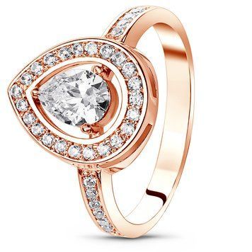 Gold ring with cubic zirkonia ПДКз204ЦБ, 4.37