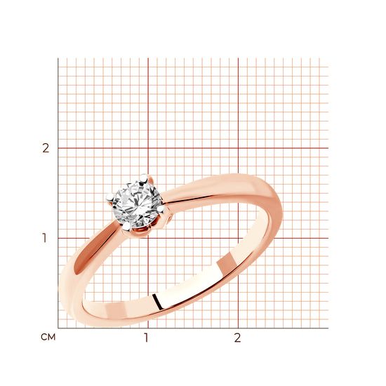 Red gold ring with diamonds KBRz105, 2.69