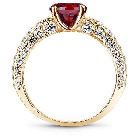 Ring made of gold with natural garnet БКз101Г, 4.07