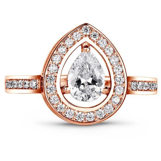 Золота каблучка з фіанітом ПДКз204ЦБ, 4.37