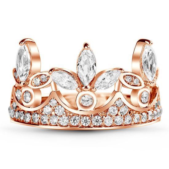 Gold ring with cubic zirkonia СКз6025, 3.17