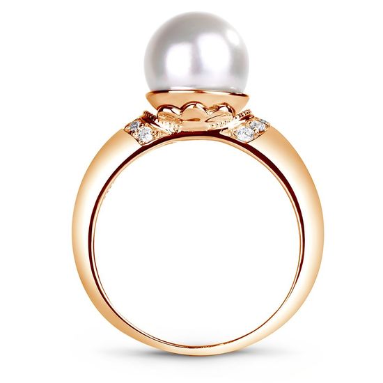 Gold ring with pearls Кз1190ЖБ, 16.5, 5.64