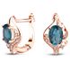 Gold earrings with natural topaz London Blue ПДСз104ЛБ, 4.45