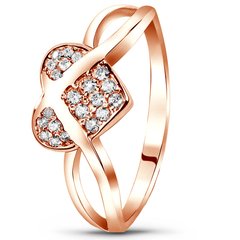 Red gold ring with cubic zirconia FKz244, 2.28